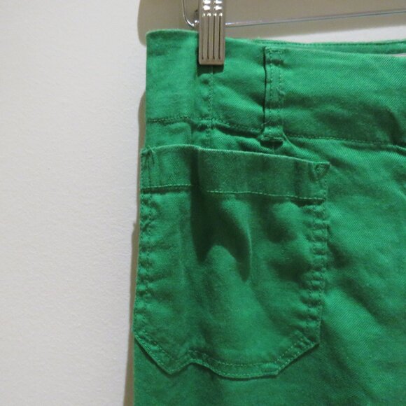 ANTHROPOLOGIE MAEVE The Colette Cropped Wide Leg Linen Pants in Bright Green 25 - Picture 6 of 15